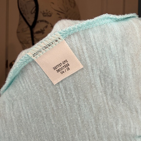 PINK Victoria's Secret Sequins Graphic Tank Top Aqua Blue Racerback Size XS - Picture 6 of 6